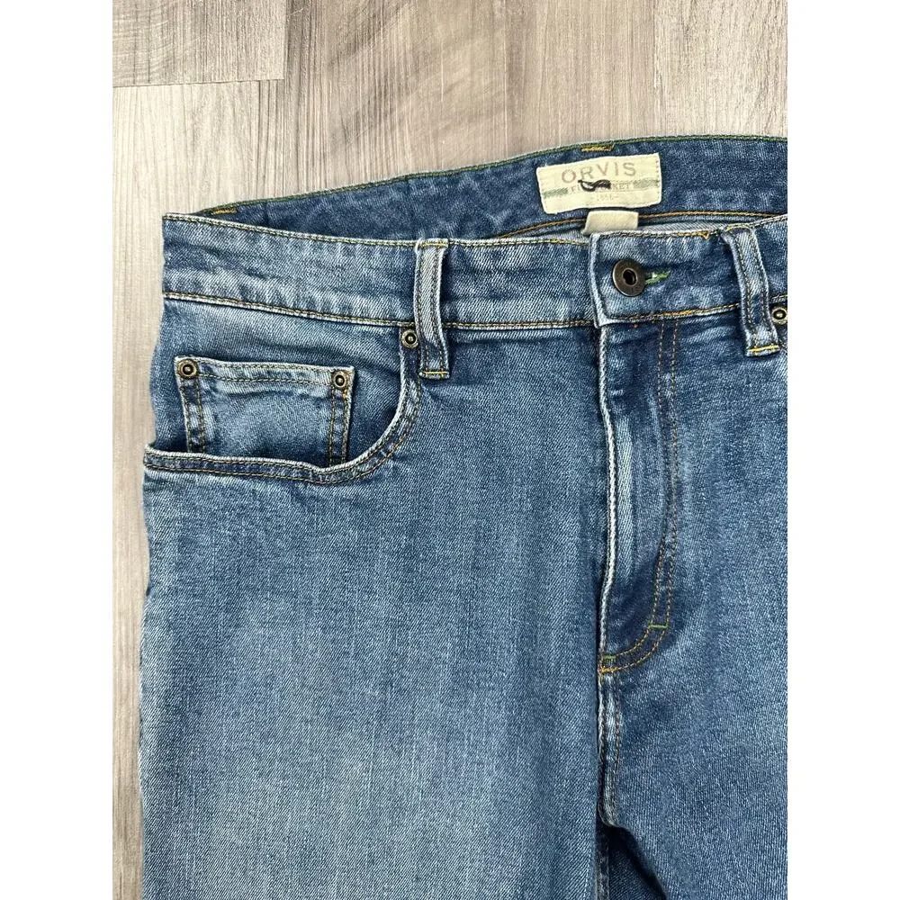 Orvis Men's Straight Jeans - Medium Blue Wash